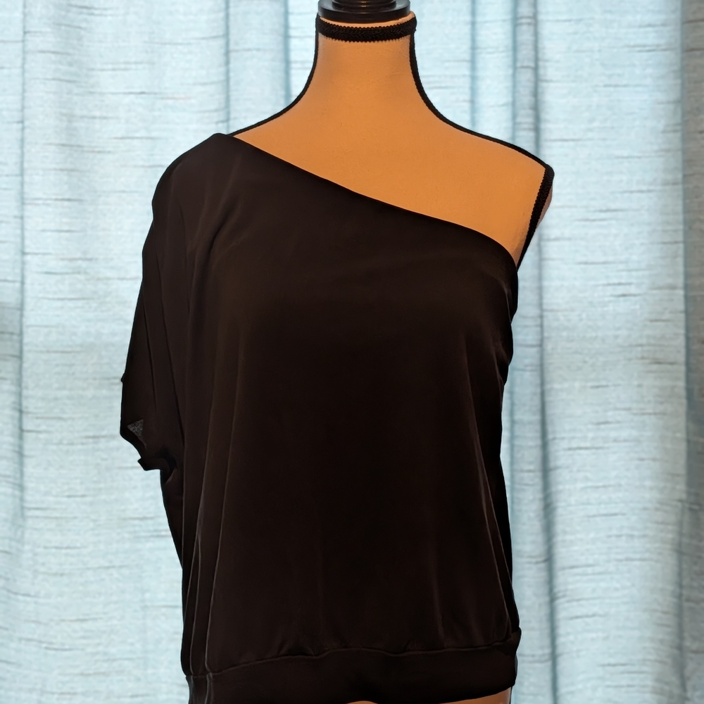 Veronica M Asymmetrical Black Blouse